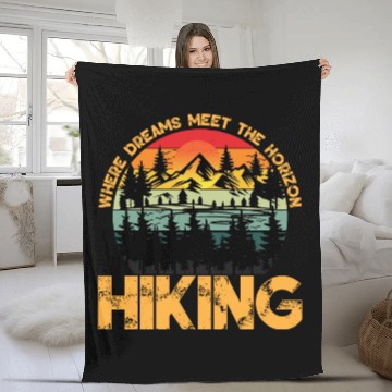 Discover Where Dreams Meet The Horizon Hiking Summer Design Fleece Blankets