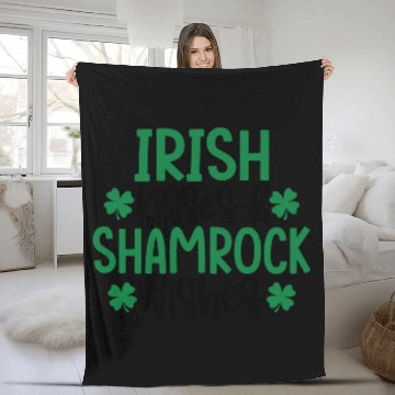Discover Irish Kisses And Shamrock Wishes Clover Fleece Blankets