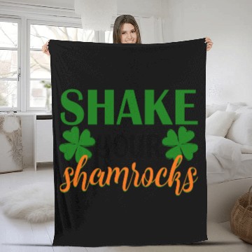 Discover Shake Your Shamrocks Four Leaf Clover Irish Fleece Blankets