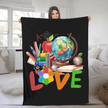 Discover Teacher life , Retro teacher back to school Fleece Blankets