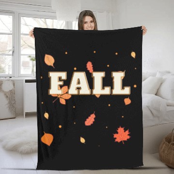 Discover Autumn Serenity, Whimsical Leaves Fleece Blankets
