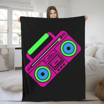 Discover 80s Boombox Fleece Blankets