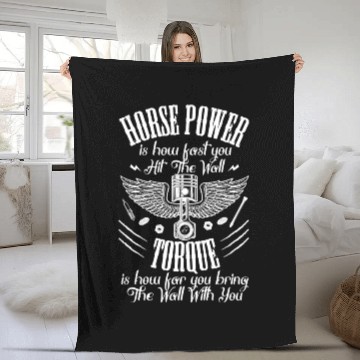 Discover Horsepower Torque Car Mechanic Car Lover Retro Fleece Blankets