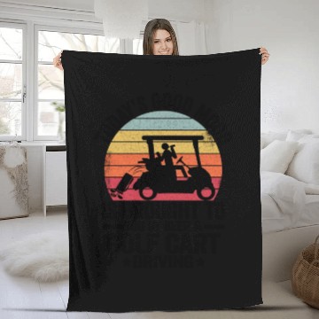Discover Beer Golf Cart Funny Golfer Vintage Golfing Quotes Fleece Blankets