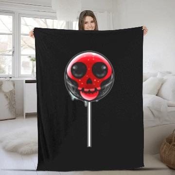 Discover Red Skull Lollipop Trick Or Treat Halloween Fleece Blankets