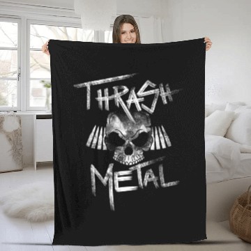 Discover Skull And Bullets Thrash Metal Fleece Blankets