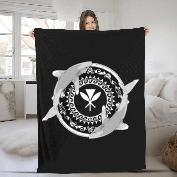 Discover Kanaka Maoli Oceanic Whitetip Shark Fleece Blankets