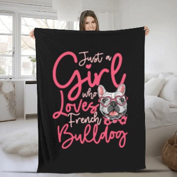 Discover Loves french bulldog Fleece Blankets