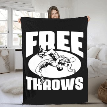 Discover Free Throws Funny Wrestling Sport For A Freestyle Fleece Blankets