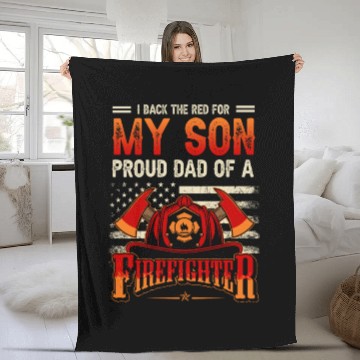Discover I Back The Red For My Son Proud Dad Of A Fleece Blankets