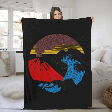 Discover Great Wave off Kanagawa Japan hokusai Aesthetic Fleece Blankets