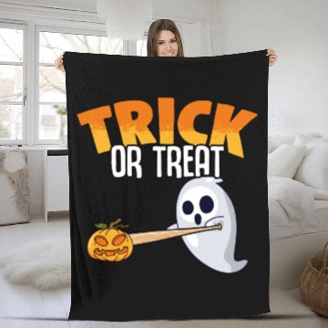 Discover Creepy Baseball Pumpkin Ghost For Trick Or Treat Fleece Blankets