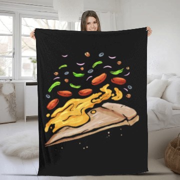 Discover I Love Pizza With A Heart Of Pizza Fleece Blankets