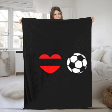 Discover Monogram logo soccer heart Fleece Blankets
