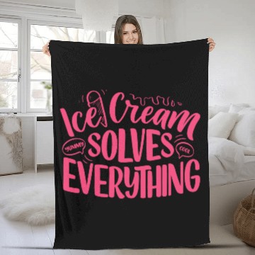 Discover Ice Cream Solves Everything Fleece Blankets