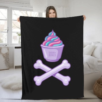 Discover Ice Cream And Bones On Light Colours Fleece Blankets