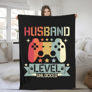 Discover HUSBAND LEVEL UNLOCKED Fleece Blankets