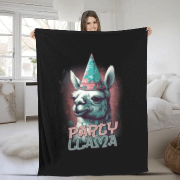 Discover Llama Animals Lover Birthday Party Funny Design Fleece Blankets
