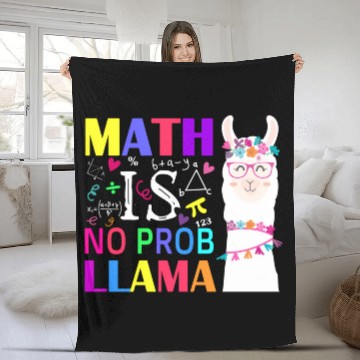 Discover Math Is No Prob-Llama Teacher Student First Day Fleece Blankets