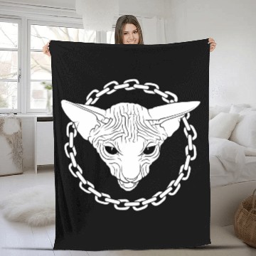 Discover Mad White Sphynx Cat Fleece Blankets
