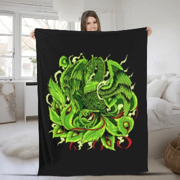 Discover Mythical Creature From Japan Japanese Phoenix Fleece Blankets