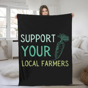 Discover Support Local Farmers Carrot Fleece Blankets