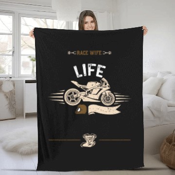 Discover Race Wife Life - Motorcycle Fleece Blankets