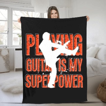 Discover Playing Guitar Is My Superpower Musician Fleece Blankets