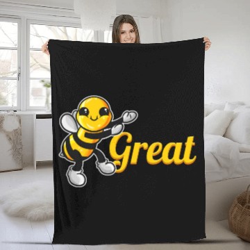 Discover The Cute Bee Says Be Great The Bee Fleece Blankets