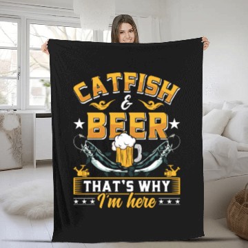 Discover Catfish and Beer that's why I'm here Catfishes Fleece Blankets