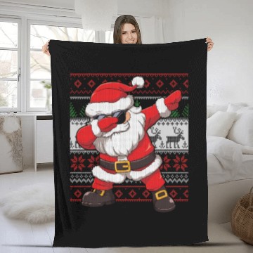 Discover Dabbing Santa Funn Ugly Fleece Blankets