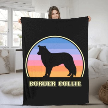 Discover Border Collie Sunset Dog Fleece Blankets