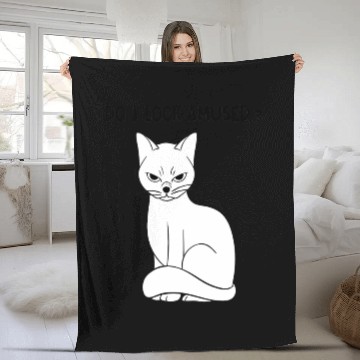 Discover do I look amused? cute cat , funny cat,angry cat Fleece Blankets