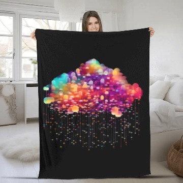 Discover Cloud Computing Cyberpunk Developer IT Computer Fleece Blankets