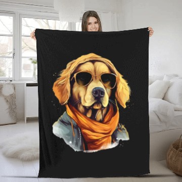 Discover Golden Retriever in the Streets | Dog Lovers Fleece Blankets