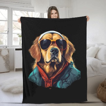 Discover Golden Retriever in the Streets | Dog Lovers Fleece Blankets