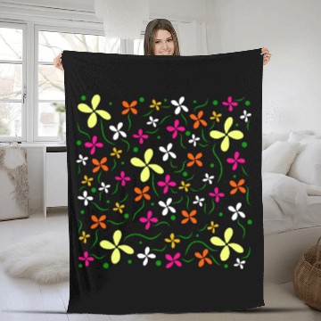 Discover flower meadow colourful blooming blossom tendril Fleece Blankets