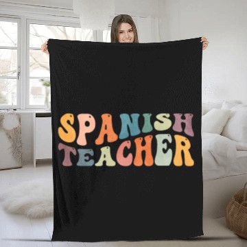 Discover Groovy Spanish Teacher Maestra Bilingual Teaching Fleece Blankets