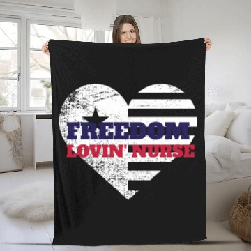 Discover Freedom Lovin' Nurse Fleece Blankets