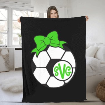 Discover Soccer Monogram Fleece Blankets
