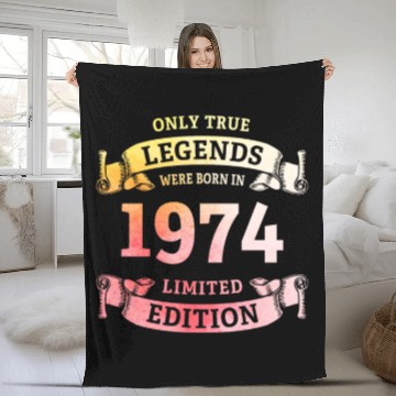 Discover True Legends were born in 1974 50th Birthday Gift Fleece Blankets