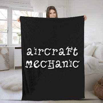 Discover Aircraft Mechanic Simple Fleece Blankets