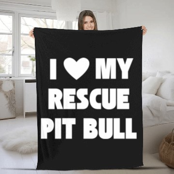 Discover I Love My Rescue Pit Bull | Pitbull Advocacy Fleece Blankets