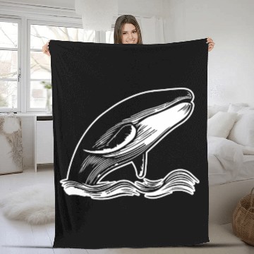 Discover Whale Ocean Marine Fleece Blankets