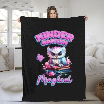 Discover Enchanting Kindergarten Owl - Kindergarten is Magi Fleece Blankets