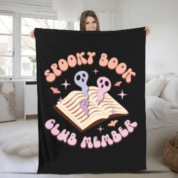 Discover Spooky Book Club Member, Happy Halloween Day Fleece Blankets