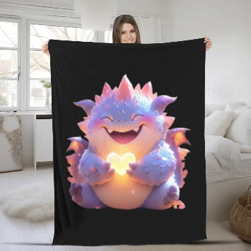Discover Baby-purple-Heart-dragon-Q Fleece Blankets