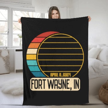Discover Total Solar Eclipse Indiana Fort Wayne EclipseFort Fleece Blankets