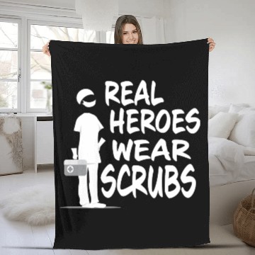 Discover Real Heroes Wear Scrubs Fleece Blankets
