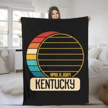 Discover Total Solar Eclipse Kentucky April 28 2024 Eclipse Fleece Blankets